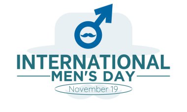 19 Kasım 'da Uluslararası Erkekler Günü Sağlık ve Yaşam Tarzı Konsepti gözlemlendi. Arkaplan, pankart, poster tasarımı için vektör şablonu.