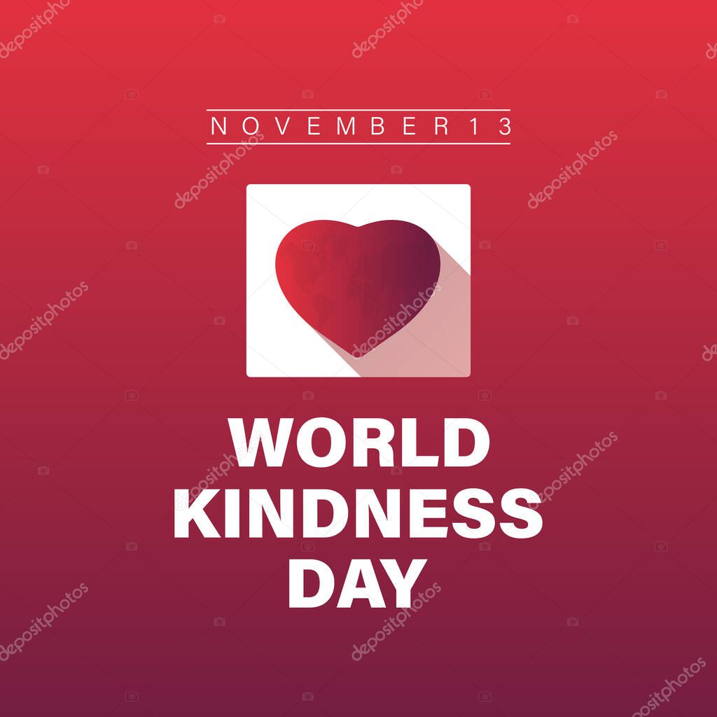 World Kindness Day Vector Illustration with Hearts and Helping Hands observed on November 13. Vector template for background, banner, card, poster design.