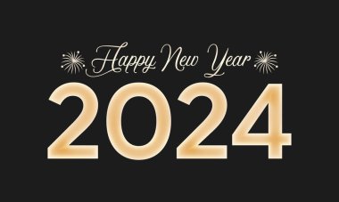 Yeni yılınız kutlu olsun. Havai fişeklerle, parti şapkalarıyla ve Noel balosuyla şenlik konsepti. arkaplan, afiş, kart, kutlama posteri, parti daveti veya takvim.