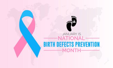 Ulusal Doğum Bozukluklarını Önleme Ay vektör şablonu. Doğum kusurunu önleme grafikleriyle Farkındalık Artırma ve Sağlıklı Hamilelikleri Destekleme. arkaplan, afiş, kart, poster tasarımı.