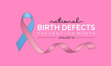 Ulusal Doğum Bozukluklarını Önleme Ay vektör şablonu. Doğum kusurunu önleme grafikleriyle Farkındalık Artırma ve Sağlıklı Hamilelikleri Destekleme. arkaplan, afiş, kart, poster tasarımı.