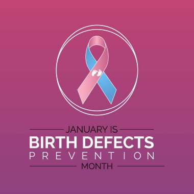 Ulusal Doğum Bozukluklarını Önleme Ay vektör şablonu. Doğum kusurunu önleme grafikleriyle Farkındalık Artırma ve Sağlıklı Hamilelikleri Destekleme. arkaplan, afiş, kart, poster tasarımı.