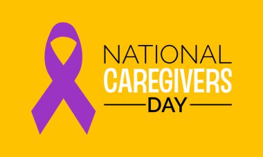 National Caregivers Day observed every year of 16th february, Vector health banner, flyer, poster and social medial template design. clipart