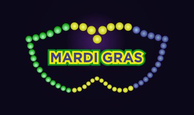 Mardi Gras 13 Şubat 'ta kutlandı. Vektör pankartı, el ilanı, poster ve sosyal ortam şablonu tasarımı.