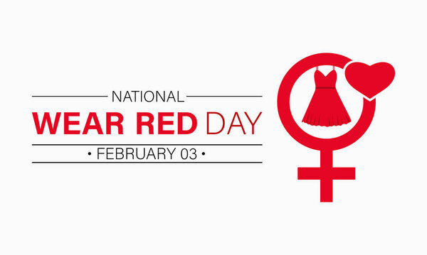 Национальный день красной одежды отмечается каждый год 2 февраля. Векторный баннер, флаер, плакат и дизайн шаблона социальной сети.