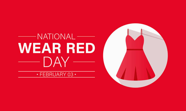 Национальный день красной одежды отмечается каждый год 2 февраля. Векторный баннер, флаер, плакат и дизайн шаблона социальной сети.