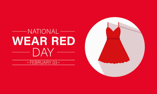 Национальный день красной одежды отмечается каждый год 2 февраля. Векторный баннер, флаер, плакат и дизайн шаблона социальной сети.