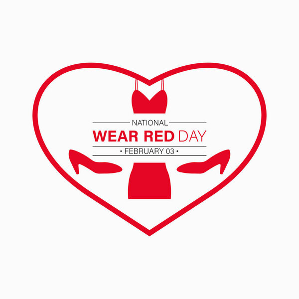 Национальный день красной одежды отмечается каждый год 2 февраля. Векторный баннер, флаер, плакат и дизайн шаблона социальной сети.