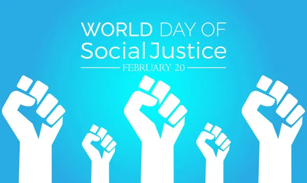 Dünya Sosyal Adalet Günü Her Yıl Şubat Vektör Bayrağı Broşürü Stok Illüstrasyon