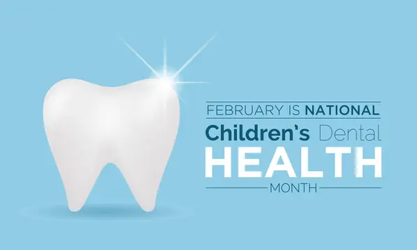 Ulusal Diş Sağlığı Ayı Şubat Ayı Boyunca Her Yıl Gözlemlenir Telifsiz Stok Illüstrasyonlar