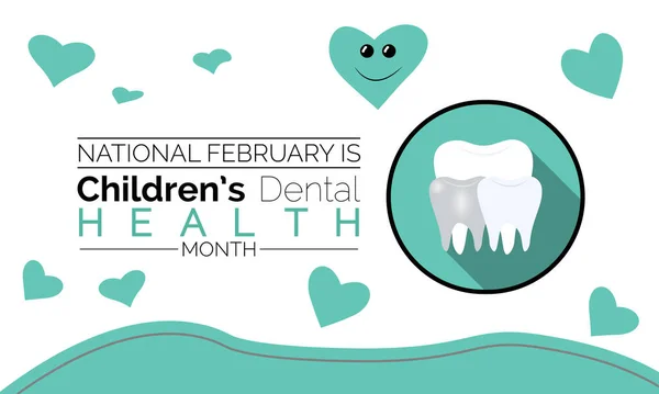 Ulusal Diş Sağlığı Ayı Şubat Ayı Boyunca Her Yıl Gözlemlenir Telifsiz Stok Vektörler