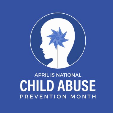 Ulusal Çocuk İstismarını Önleme Ayı Nisan ayında her yıl gözlemlenmiştir, Vektör afişi, el ilanı, poster ve sosyal medyal şablon tasarımı.