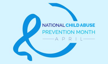 Ulusal Çocuk İstismarını Önleme Ayı Nisan ayında her yıl gözlemlenmiştir, Vektör afişi, el ilanı, poster ve sosyal medyal şablon tasarımı.