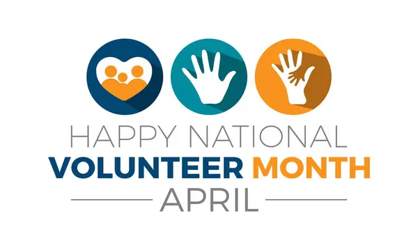 Ulusal Gönüllü Ayı Her Yıl Nisan Ayında Vektör Afişi Broşürü Telifsiz Stok Vektörler