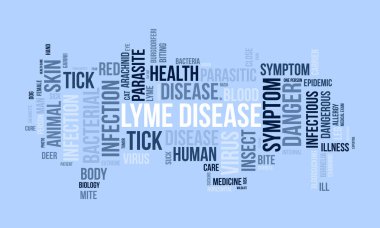 Lyme Hastalığı kelime bulut şablonu. Sağlık ve Tıbbi farkındalık kavramı vektör arka planı.