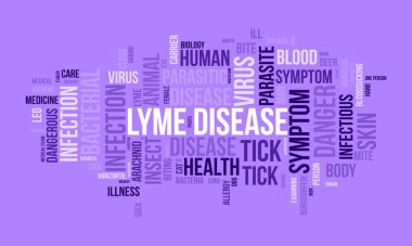 Lyme Hastalığı kelime bulut şablonu. Sağlık ve Tıbbi farkındalık kavramı vektör arka planı.