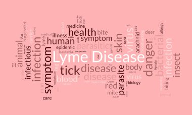 Lyme Hastalığı kelime bulut şablonu. Sağlık ve Tıbbi farkındalık kavramı vektör arka planı.
