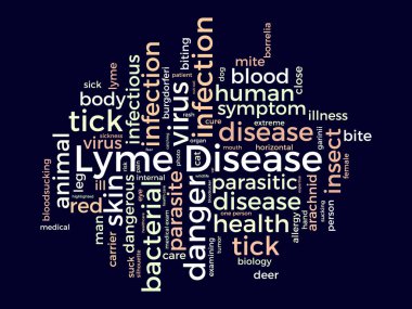 Lyme Hastalığı kelime bulut şablonu. Sağlık ve Tıbbi farkındalık kavramı vektör arka planı.