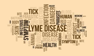 Lyme Hastalığı kelime bulut şablonu. Sağlık ve Tıbbi farkındalık kavramı vektör arka planı.