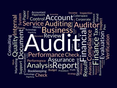 Denetleme kelime bulut şablonu. İş modeli konsept vektör arkaplanı.