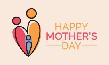 Anneler günü aşk kutlaması vektör illüstrasyonu. Pankart, arkaplan, bayram şablonu selamlanıyor.