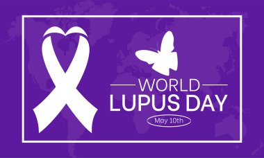 Dünya Lupus Günü sağlık farkındalığı taşıyıcı illüstrasyonu. Afiş, kart, arkaplan için hastalık önleme vektör şablonu.