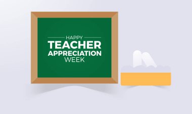 Öğretmenler takdir haftası minnettarlık vektörü çizimi. Pankart, arkaplan için eğitim vektör şablonu.