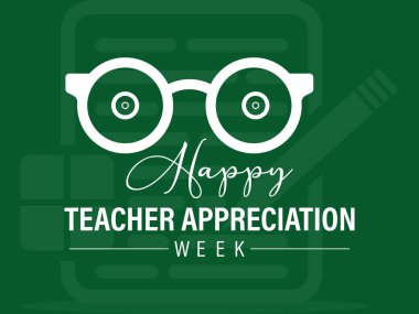 Öğretmenler takdir haftası minnettarlık vektörü çizimi. Pankart, arkaplan için eğitim vektör şablonu.