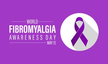 Dünya Fibromiyalji Sağlık Bilinci vektör çizimi. Afiş, kart, arkaplan için hastalık önleme vektör şablonu.