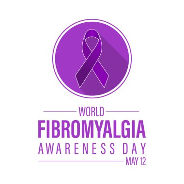 Dünya Fibromiyalji Sağlık Bilinci vektör çizimi. Afiş, kart, arkaplan için hastalık önleme vektör şablonu.