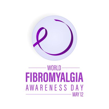 Dünya Fibromiyalji Sağlık Bilinci vektör çizimi. Afiş, kart, arkaplan için hastalık önleme vektör şablonu.