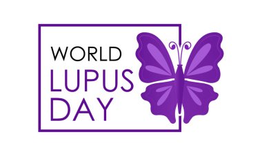Dünya Lupus Günü sağlık farkındalığı taşıyıcı illüstrasyonu. Afiş, kart, arkaplan için hastalık önleme vektör şablonu.