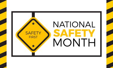 Ulusal Güvenlik Ayı acil durum vektör illüstrasyonu. Pankart, arkaplan, arkaplan için kaza önleme vektör şablonu.