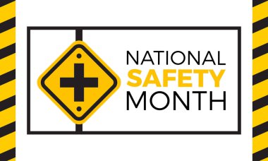 Ulusal Güvenlik Ayı acil durum vektör illüstrasyonu. Pankart, arkaplan, arkaplan için kaza önleme vektör şablonu.