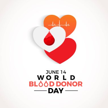 Dünya Kan Bağışı Günü sağlık farkındalığı vektör ilüstrasyonu. Afiş, kart, arkaplan için hastalık önleme vektör şablonu.