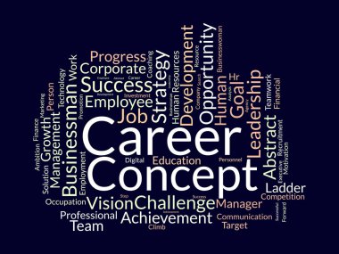 Kariyer kelime bulut şablonu. Yaratıcılık kavramı vektör etiketi arkaplanı.