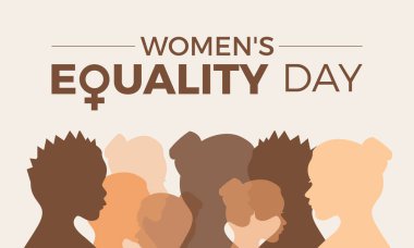 Bayrak, poster, arkaplan şablonu tasarımı için Kadın Eşitliği Günü vektör kavramı.