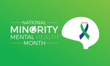 Azınlık Akıl Sağlığı. Pankart, poster, kart ve arkaplan tasarımı için sağlık farkındalığı vektör şablonu kavramı.