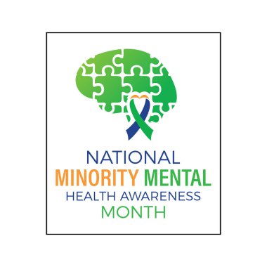 Azınlık Akıl Sağlığı. Pankart, poster, kart ve arkaplan tasarımı için sağlık farkındalığı vektör şablonu kavramı.