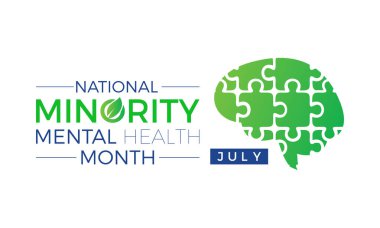 Azınlık Akıl Sağlığı. Pankart, poster, kart ve arkaplan tasarımı için sağlık farkındalığı vektör şablonu kavramı.