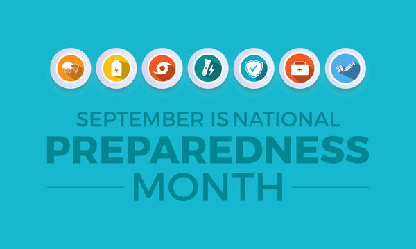 Месяц национальной готовности. Открытки, плакат, лента, баннер, векторный шаблон.