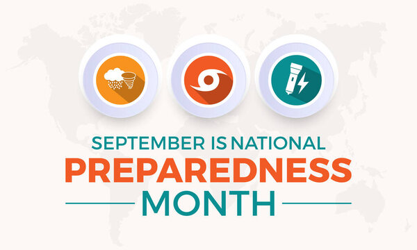 Месяц национальной готовности. Открытки, плакат, лента, баннер, векторный шаблон.
