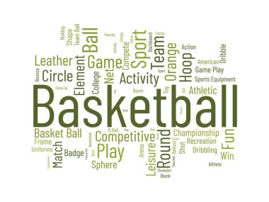 Basketbol kelime bulut şablonu. Spor konsepti vektör arka planı.