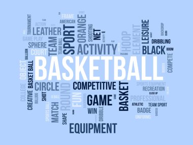 Basketbol kelime bulut şablonu. Spor konsepti vektör arka planı.