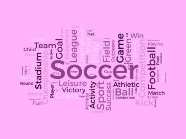 Futbol kelime bulutu şablonu. Spor konsepti vektör arka planı.