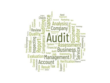 Denetim kelime bulutu şablonu. İş konsepti vektör arkaplanı.