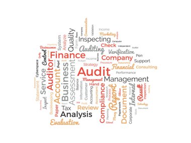 Denetim kelime bulutu şablonu. İş konsepti vektör arkaplanı.