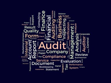 Denetim kelime bulutu şablonu. İş konsepti vektör arkaplanı.