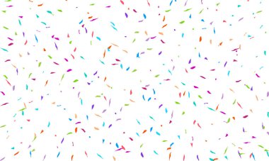 Soyut sıvı damlası şekli konfeti vektör illüstrasyonunu yaydı. Rastgele renklendirilmiş parti ve kutlama şablonu.