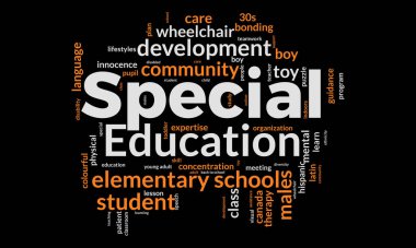 Özel eğitim kelimesi bulut şablonu. Özel Eğitim konsepti vektör etiketi arka planı.